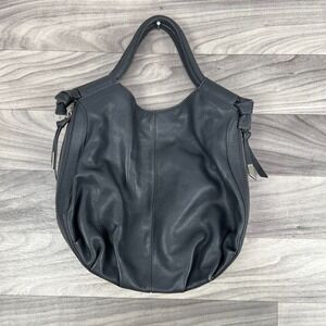Foley + Corinna Shoulder Bag Womens Gray Leather Double Handle Inner Pockets